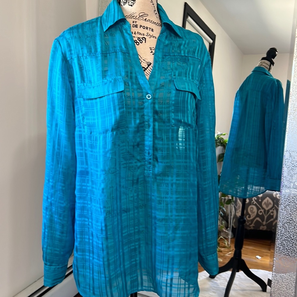 Torquise button down blouse